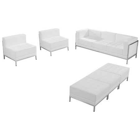 Flash Furniture 6 Piece Leather Reception Sofa Set In White Flash Furniture 6 Piece Leather Reception Sofa Set In White