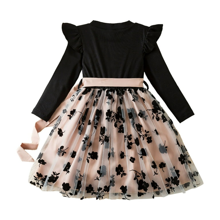 toddler girl long sleeve fall dress Disney Princess Toddler Girl Rapunzel Long Sleeve Mesh Splice Dress Pu