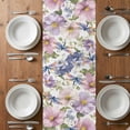 thumbnail image 4 of Table Runner 72 Inches Long for Kitchen Dining, Spring Flowers Dresser Scarf Farmhouse, Dining Table Decorations for Wedding/Parties, Watercolor Floral Dragonflies Vintage 13 x 72 In, 4 of 8