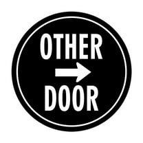 Signs ByLITA Circle Other Door (Right Arrow) Sign (Black) - Large