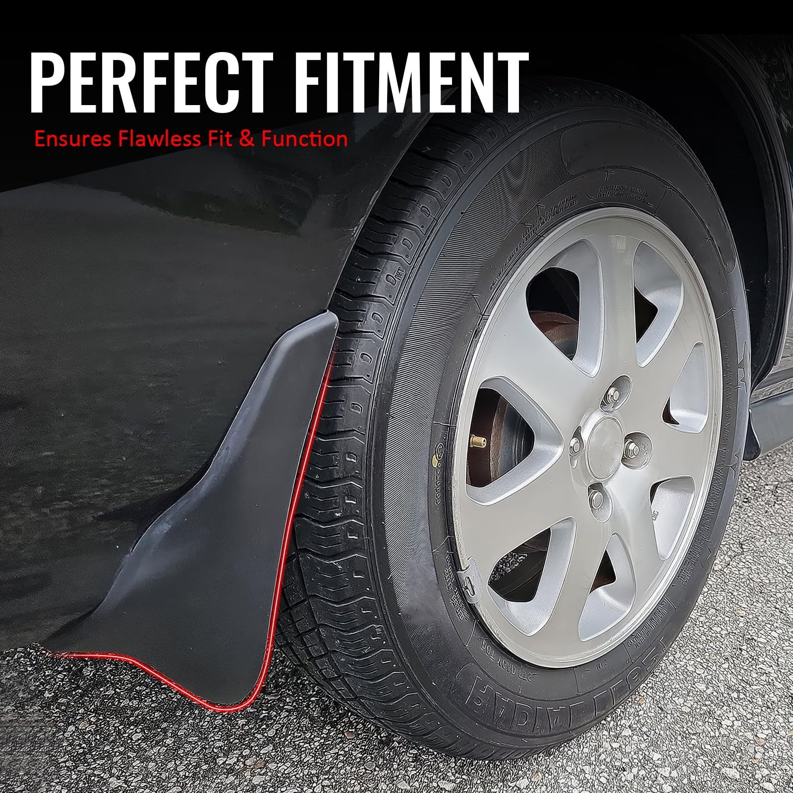 Ikon Motorsports 4PCS Front Rear Mud Flaps Wheel Arch Splash Guards MudFlaps For 1996-1998 Honda Civic Coupe & Sedan, Black PP Polypropylene 08P09-S04