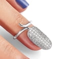 thumbnail image 3 of Sterling Silver Rhodium-Plated Cz Adjustable Fingernail Ring Made In China qr6688, 3 of 3