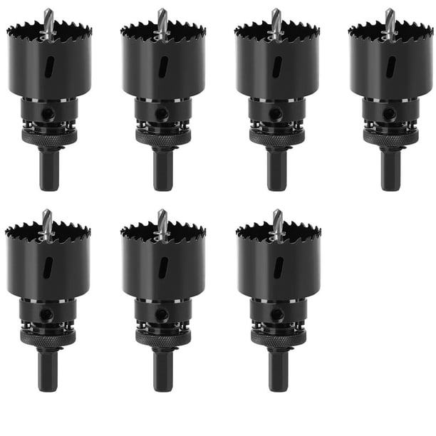 Juego De Orificios De Tubería De Acero De Alta Velocidad Sierra Perforadora Profundidad De Corte Cortador De Orificios Con Llave Hexagonal Para Tablero De,7 Piezas 38-81 Mm / 1.49-3.18 Pulgadas M42 sonducket TO004211-00