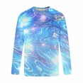 thumbnail image 4 of Maqroz Sun Protection Shirts for Men Plus Size Ice Silk Breathable Shirt Long Sleeve Crew Neck Top Summer Athletic Casual Sport Tops Fashion Lightweight Water Wave Texture Outfits, 4 of 5