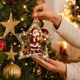 thumbnail image 5 of Liamobondopolis Glowing Christmas Story Ornament, Light Up Star Shaped Mini Holiday Scene with Santa, Angel and Snowman, Shatterproof Acrylic Hanging Decor for Christmas Tree and Winter Home, 5 of 6