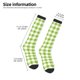 thumbnail image 2 of Fotbe White Green Plaid Calcetas Divertidas Estampadas para Hombre y Mujer, Calcetas de Algodón hasta la Rodilla para Caminar, Correr, Enfermería y Embarazo, 2 of 6
