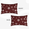 thumbnail image 2 of Uemuo Romantic white snowflakes Print Throw Pillow Case – Cozy & Soft Cushion Cover, Hypoallergenic Pillow Case for Sleeping, Perfect for Women with Envelope Closure-16"x24", 2 of 6