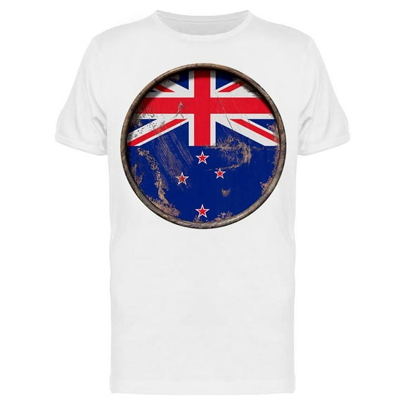 New Zealand Flag Rusty Plate T-Shirt Men -Image by Shutterstock, Male Small