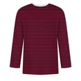 thumbnail image 4 of yillto Big and Tall Top for Mens Striped Long Sleeve Crew Neck Tshirts Casual Pullover Regular Tee, 4 of 4