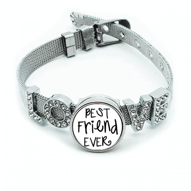 La amistad mejor amigo nunca palabras citas Pulsera pulsera pulsera de cristal amor pulsera ajustable