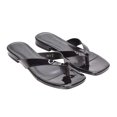 thumbnail image 4 of XY London Womens Rio Patent Thong Strap Square Flip Flops, 4 of 5