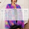 thumbnail image 3 of Mutghys Fur Coats for Women Colorful Block Open Front Fuzzy Faux Fur Jacket Party Vacation Bar Winter Warm Soft Comfortable Fashion Outerwear,S-3XL, 3 of 5