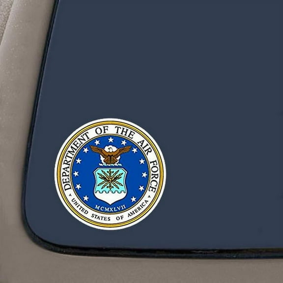 USAF Seal Decal | 4-Inches Diameter | Vinyl Decal | 2-Pack | Car Truck Van SUV Laptop Macbook Wall Decals