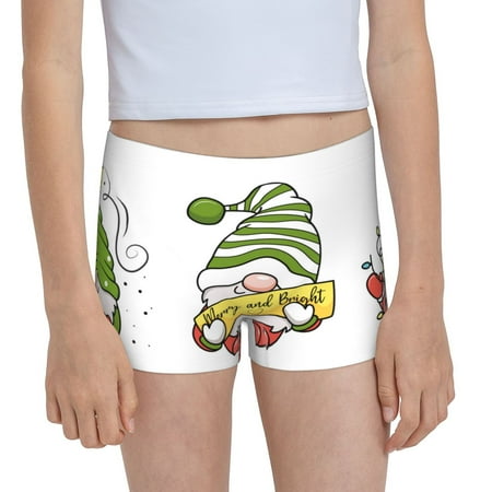 Pofeuu Christmas Gnomes Print Soft Cotton Girls Boyshort panties Toddler Underwear-Medium
