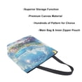 thumbnail image 3 of FORMRS Womens Canvas Tote Bag with Zipper Inner Pocket Shoulder Handbag, Crystal Ocean, 3 of 7