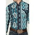thumbnail image 3 of Rank 45 Men's 45&Reg; Dakar Exploded Southwestern Print Long Sleeve Performance Teal X-Large, 3 of 4