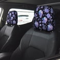 thumbnail image 4 of 2 PCS Car Headrest Cover, flower Skull crystal Soft Car Seat Head Rest Cover Protector Interior Car Accessories Seat Covers for Cars Truck Auto Only Covers, 4 of 8