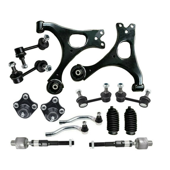 Hex Autoparts Front Lower Control Arm Suspension Kit 14pcs compatible with 2006-2011 Honda Civic Non-Si Model with Ball Joint Sway Bar Tie Rod Kit