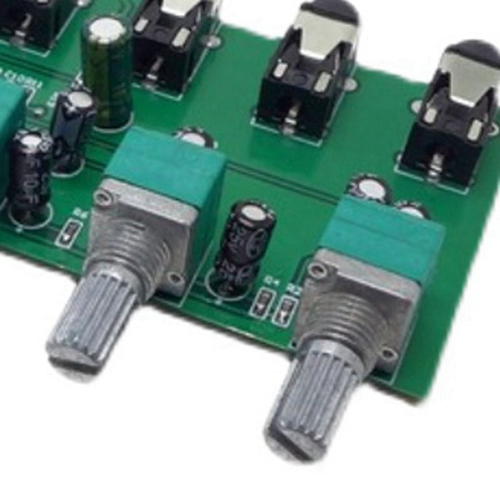 2X 6 Ways Stereo Mixer Audio Distributor Mixing Board with  Volume Control DC5-24V 1PC 6 Inputs 1 Output
