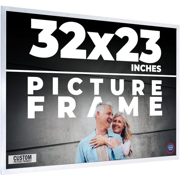 32x23 Frame Silver Real Wood Picture Frame Width 0.75 inches | Interior Frame Depth 0.5 inches |