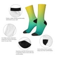 thumbnail image 3 of Vsdgher Teal To Yellow Gradient Crew Socks for Men & Women, Breathable Casual Athletic Ankle Socks, 3 of 6