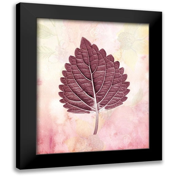Kimberly, Allen 12x14 Black Modern Framed Museum Art Print Titled - Burgundy Leaf 1