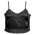 thumbnail image 3 of Fengqque Women's Ladies Sexy Silk V Neck Sleeveless Short Sling Camis, 3 of 5