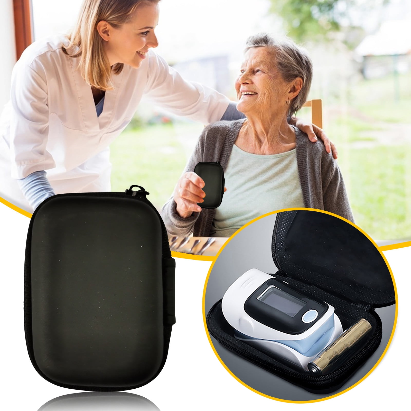 BuleStore Applicable Oximeter Storage Bag Finger Clip Type Blood Oxygen Saturation Box