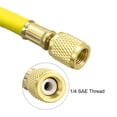 thumbnail image 3 of Unique Bargains 1.8m 1/4 SAE Thread Connector 800PSI Refrigeration Charging Hose Tube Yellow, 3 of 4