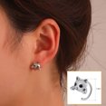 thumbnail image 1 of Moda señoras plata Stud mascota gato diseño Collar gancho mujeres pendientes temperamento joyería Wmkox8yii shlkj196, 1 of 1