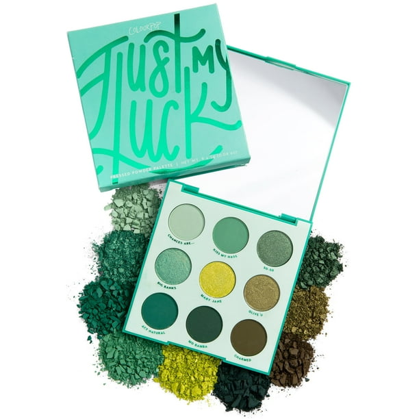 Paleta de sombras de ojos Colourpop Just My Luck Green con 9 tonos