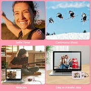 Autofocus 16X Zoom 48MP Point and Shoot Digital Camera with 32GB TF Card, 2 Batteries, Pink