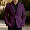 thumbnail image 2 of LRen Mens Corduroy Blazer Jackets Slim Fit Two Button Casual Sports Coat,3XL,A2-Purple, 2 of 5