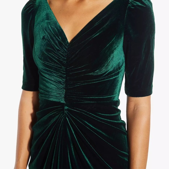 adrianna papell green velvet dress
