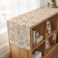 thumbnail image 6 of Farmhouse Orange Table Runner, Vintage Flower Leaf Botanical Plant Washable Cotton Linen Table Runners 120 Inches Long, Dresser Scarf Runner for Dining/Living Room/Kitchen/Square Tables 13''x120'', 6 of 9