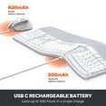 thumbnail image 4 of Meetion Director-C Ergonomic Split Keyboard & Vertical Mouse, White Gray, Rechargeable Wireless for PC/Mac, 4 of 9