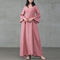 thumbnail image 2 of BangWanChi Womens Summer Dresses Sexy Dresses for Women Sexy Dresses for Women Women Versatile Comfort Temperament Solid Color Long Sleeved Round Neck Dress, 2 of 9