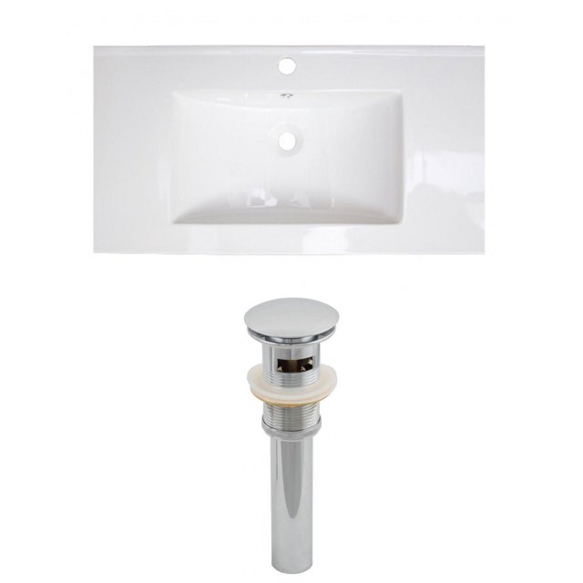 American Imaginations 32-in. W 3H8-in. Ceramic Top Set In White Color - Overflow Drain Incl. AI-15584