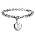 thumbnail image 6 of initial Charm Bracelets for Charm Bracelets for Women Set Teen Girls Stainless Steel Heart Charm Bracelets for Women 26s Alphabet Bracelet Jewelry Gifts for Teenage Girls, 6 of 8