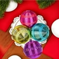 thumbnail image 5 of HBBKVI Shatterproof Plastic Christmas Ball Ornaments Purple, 4 Pcs 3.9in Striped Multicolor Set for Christmas Tree and Holiday Decor, 5 of 5