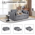 thumbnail image 2 of Bonzy Home Folding Convertible Loveseat Sofa Bed, Gray - 3-in-1 Pull Out Couch with Adjustable Backrest, Multi-Functional Sleeper Sofa for Living Room, Apartment, Small Space, 2 of 6
