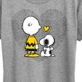 thumbnail image 3 of Peanuts - Charlie Snoopy Dot Heart - Women's Short Sleeve Graphic T-Shirt, 3 of 6