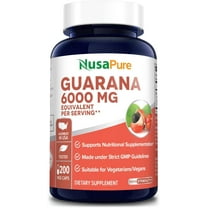 NusaPure Guarana Extract 6000mg: Boost Wellness with 200 Veggie Capsules - Non-GMO & Gluten-Free, Dietary Supplement for Unisex Adult Health & Wellness