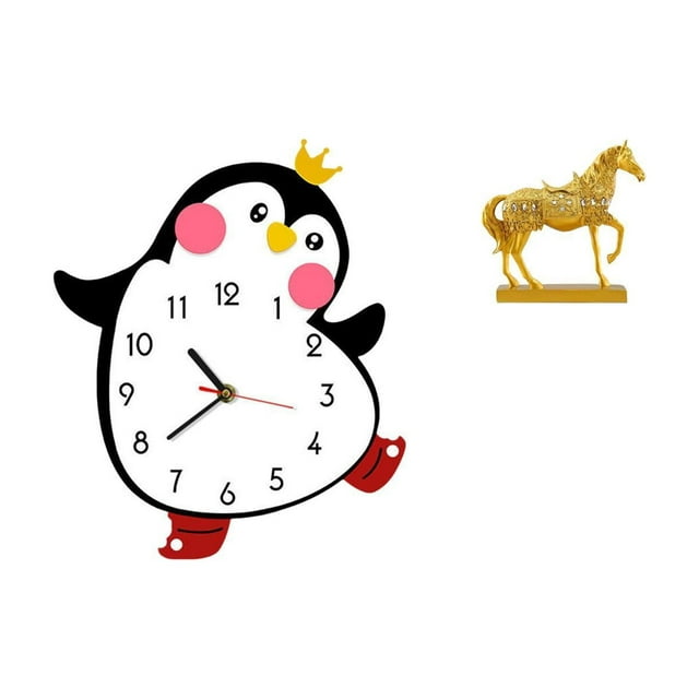 Reloj de pared,Reloj de pared silencioso y decorativo que no hace tictac,Estatuas de caballos,Estatuas de caballos Figura de caballo Figura de caballo,Escultura de caballo Adornos de caballo