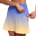thumbnail image 3 of Hontri Women's Fashion Sportswear Casual Skirt with Pockets Camouflage Print Mid-Waist Culottes Tennis Skirts | Women's Pants Clearance! Blue Large, 3 of 8