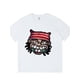 thumbnail image 1 of Camiseta con estampado de retrato punk Y2K para mujer, manga corta, cuello redondo, 180 gramos, color blanco liso, diseño de dibujos animados llamativos, ropa informal unisex de verano., 1 of 6