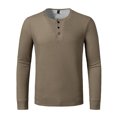thumbnail image 2 of Palato Mens T Shirts,Autumn And Winter Men's Long Sleeve Tshirt Fashion Three Button Bottomed Shirt, 2 of 4