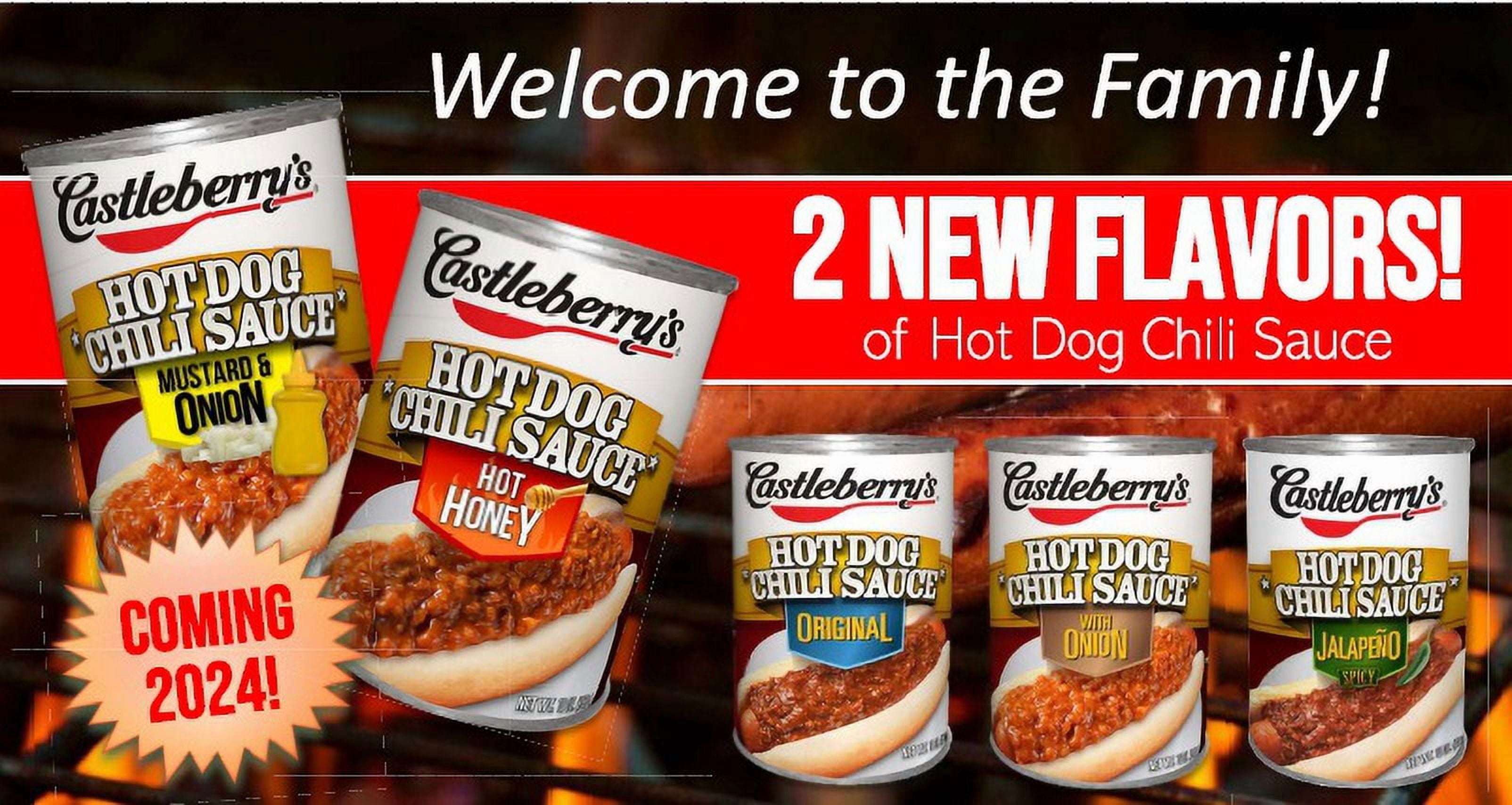 (8 pack) Castleberry’s Hot Dog Chili Sauce, Mustard & Onion, 10 oz Can – Ready in Minutes Topping for Hot Dogs and Coney-Style Franks