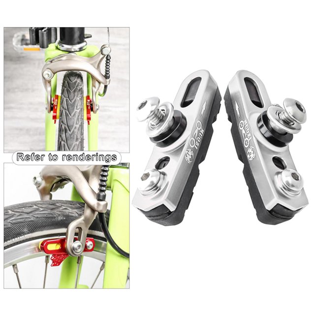 1 par de bloques de freno de bicicleta, pastillas de freno, zapatos de repuesto de freno en C, aleación de aluminio, silencioso, resistente al desgast Macarena Bloques de freno de bicicleta