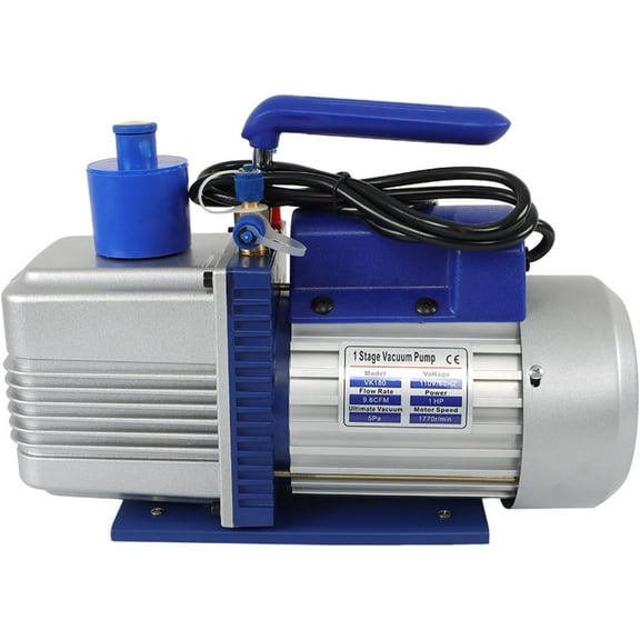 Vacuum Pump 110V 9.6 CFM 1 HP Monopole Vacuum Pump Blue